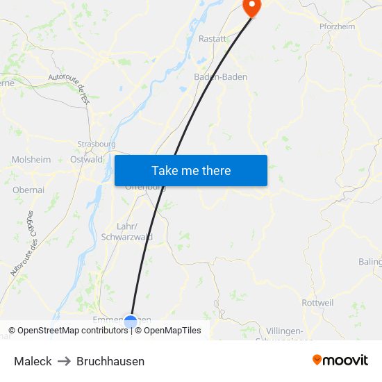 Maleck to Bruchhausen map