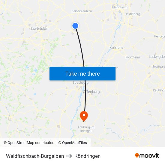 Waldfischbach-Burgalben to Köndringen map