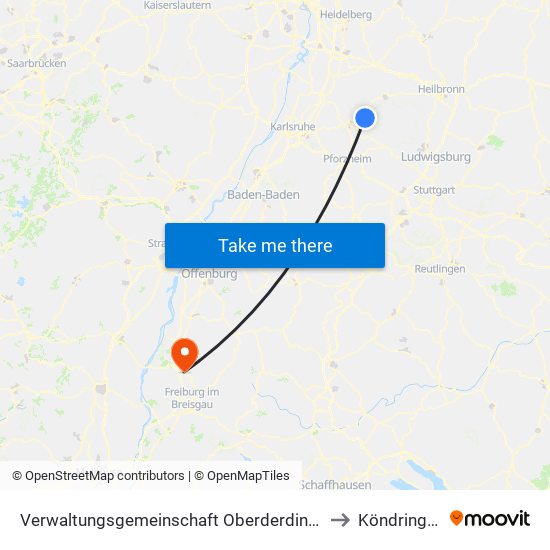 Verwaltungsgemeinschaft Oberderdingen to Köndringen map