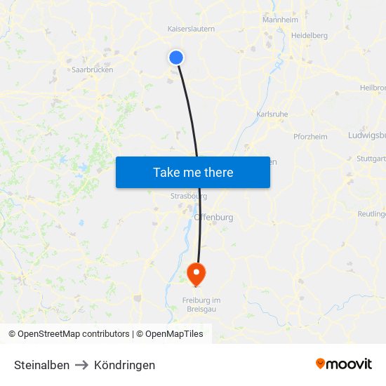 Steinalben to Köndringen map