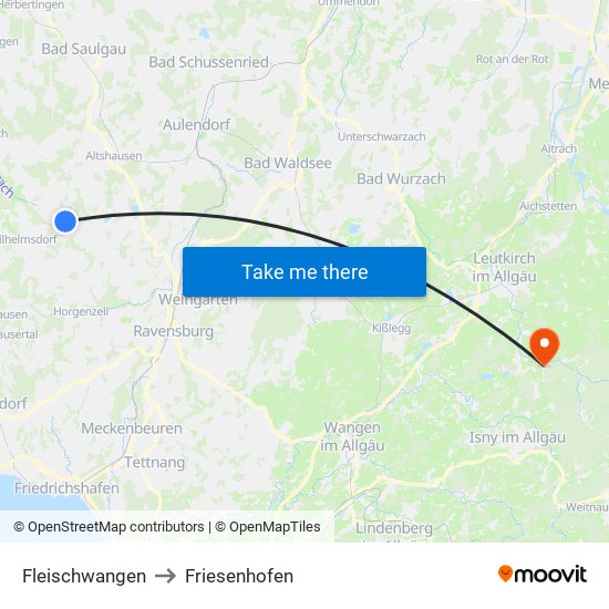 Fleischwangen to Friesenhofen map