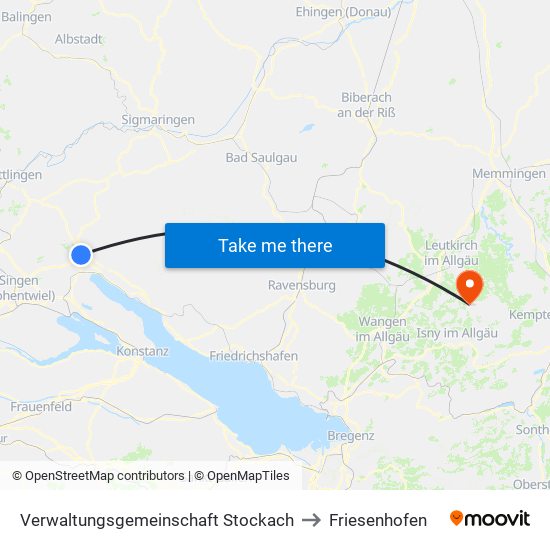 Verwaltungsgemeinschaft Stockach to Friesenhofen map