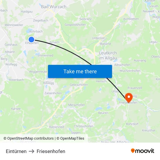 Eintürnen to Friesenhofen map