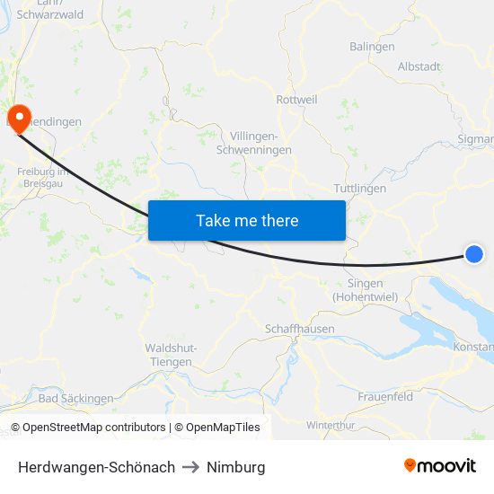 Herdwangen-Schönach to Nimburg map