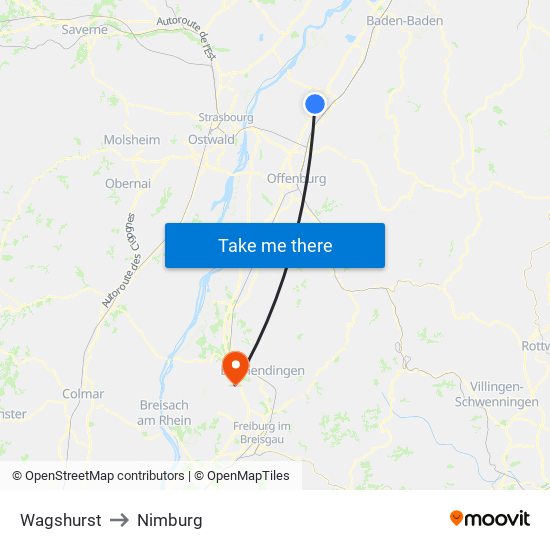 Wagshurst to Nimburg map