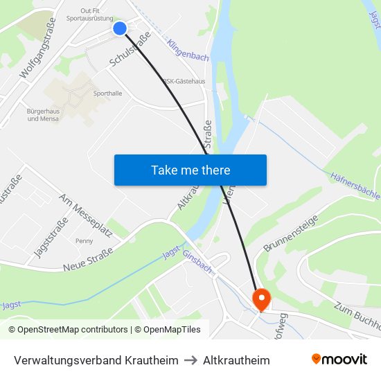 Verwaltungsverband Krautheim to Altkrautheim map