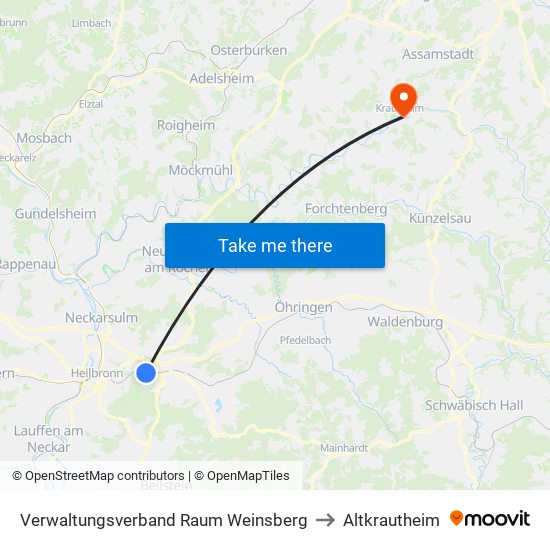 Verwaltungsverband Raum Weinsberg to Altkrautheim map