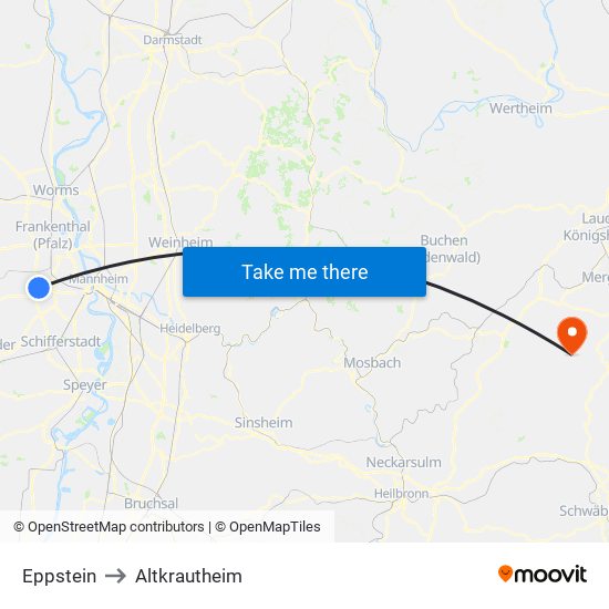 Eppstein to Altkrautheim map