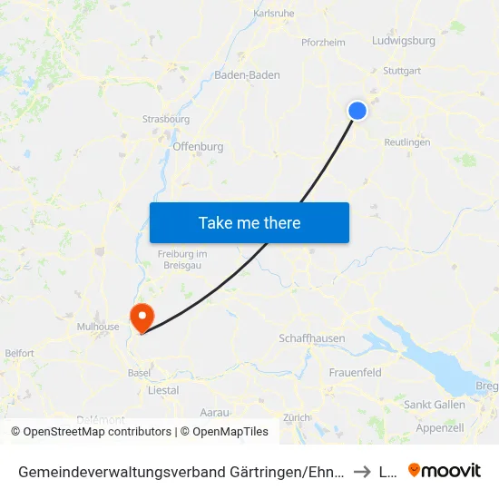 Gemeindeverwaltungsverband Gärtringen/Ehningen to Liel map