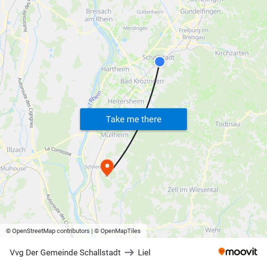 Vvg Der Gemeinde Schallstadt to Liel map