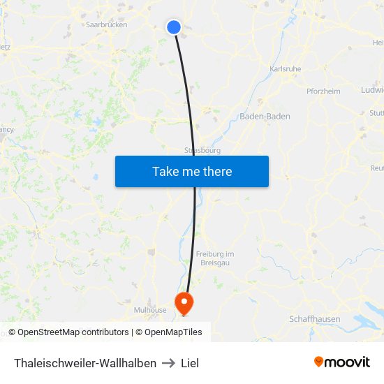 Thaleischweiler-Wallhalben to Liel map