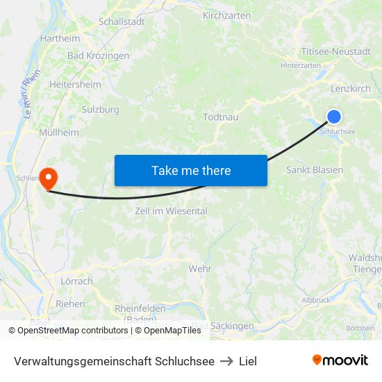 Verwaltungsgemeinschaft Schluchsee to Liel map