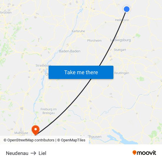 Neudenau to Liel map