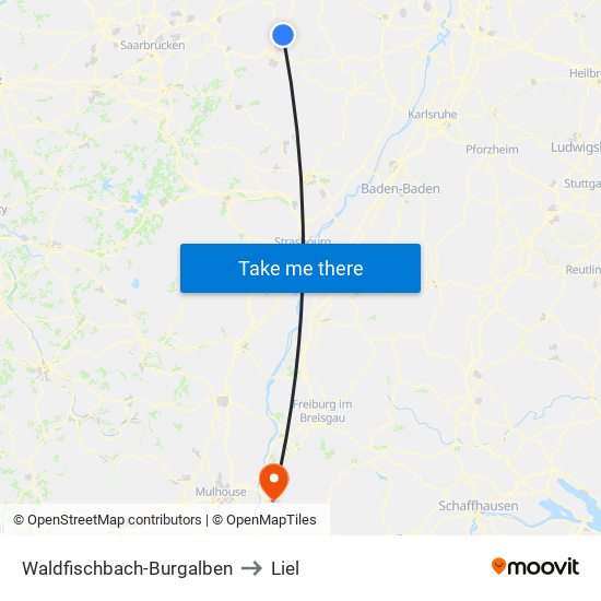 Waldfischbach-Burgalben to Liel map