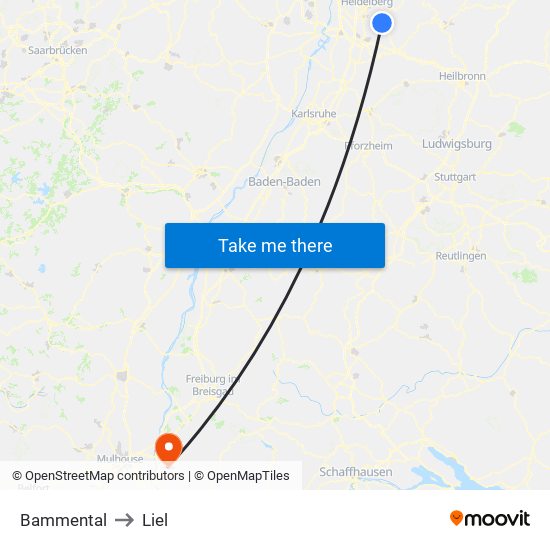 Bammental to Liel map