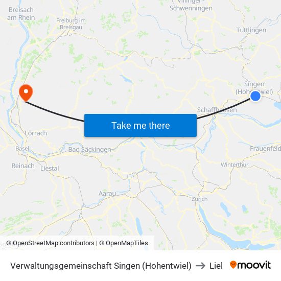 Verwaltungsgemeinschaft Singen (Hohentwiel) to Liel map