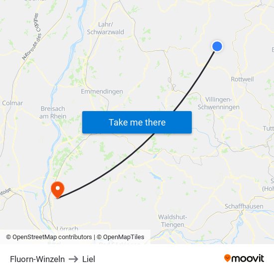 Fluorn-Winzeln to Liel map