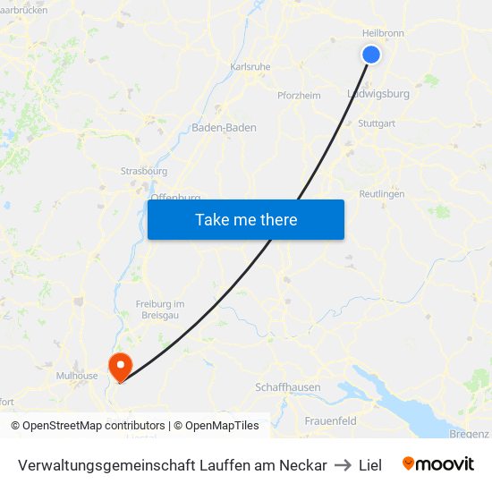 Verwaltungsgemeinschaft Lauffen am Neckar to Liel map
