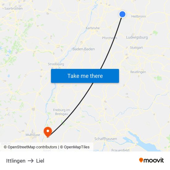 Ittlingen to Liel map