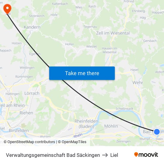 Verwaltungsgemeinschaft Bad Säckingen to Liel map