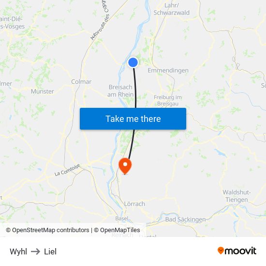 Wyhl to Liel map