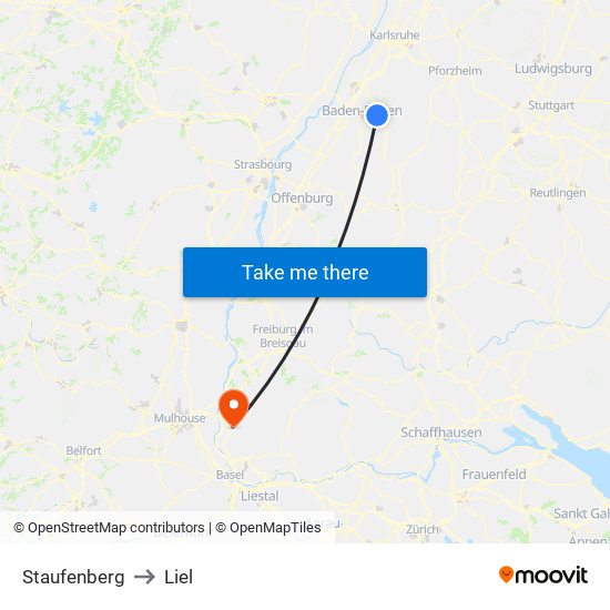 Staufenberg to Liel map