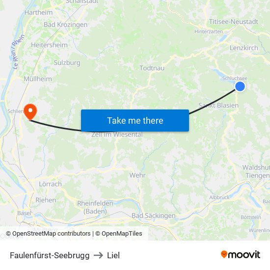 Faulenfürst-Seebrugg to Liel map