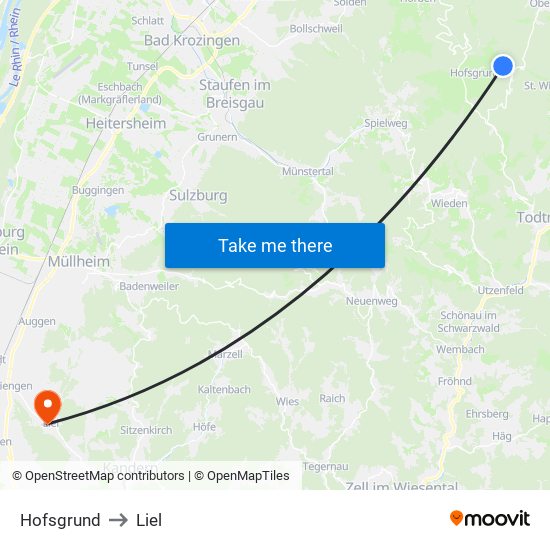 Hofsgrund to Liel map