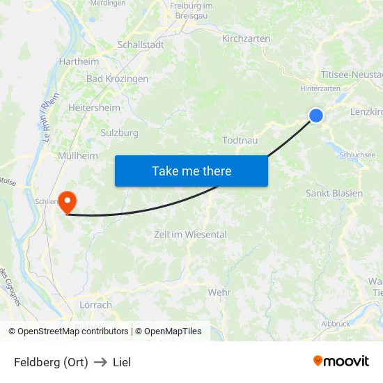 Feldberg (Ort) to Liel map