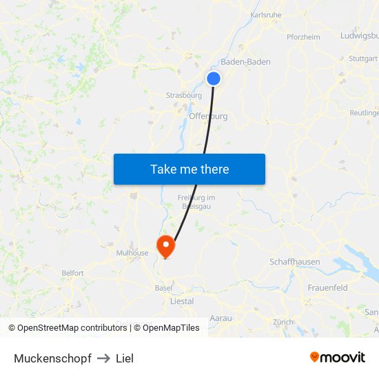 Muckenschopf to Liel map