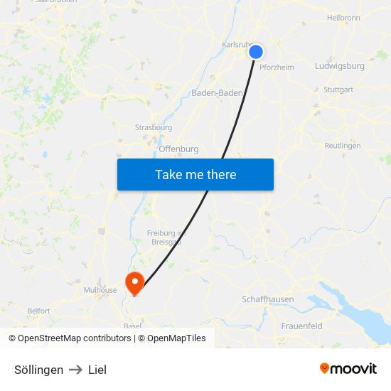 Söllingen to Liel map