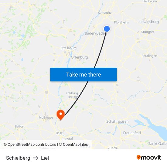 Schielberg to Liel map
