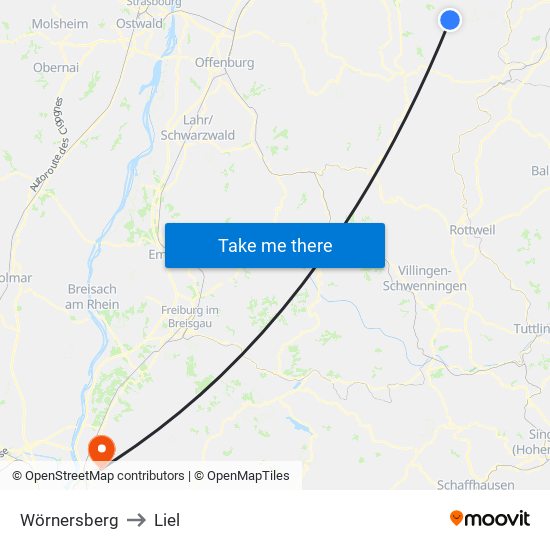 Wörnersberg to Liel map