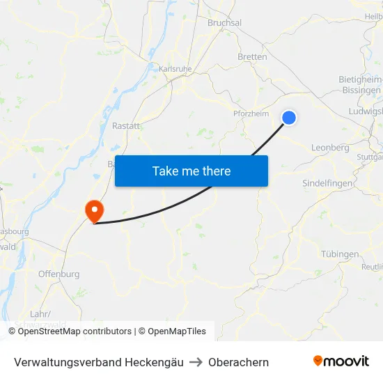 Verwaltungsverband Heckengäu to Oberachern map