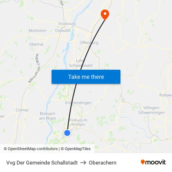 Vvg Der Gemeinde Schallstadt to Oberachern map