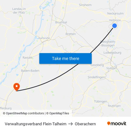 Verwaltungsverband Flein-Talheim to Oberachern map