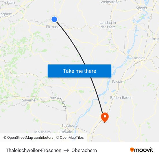 Thaleischweiler-Fröschen to Oberachern map