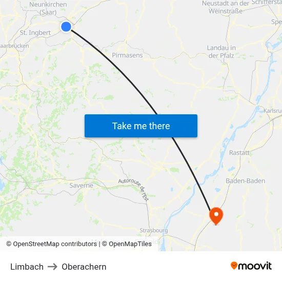 Limbach to Oberachern map