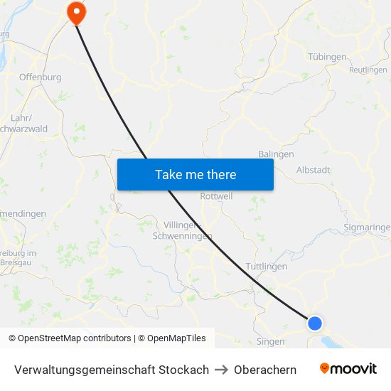 Verwaltungsgemeinschaft Stockach to Oberachern map