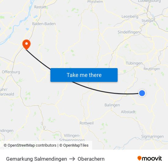 Gemarkung Salmendingen to Oberachern map