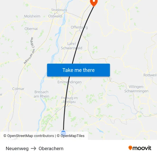 Neuenweg to Oberachern map
