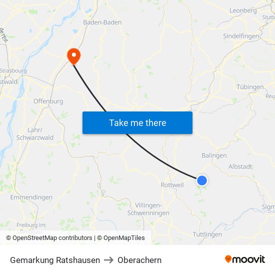 Gemarkung Ratshausen to Oberachern map