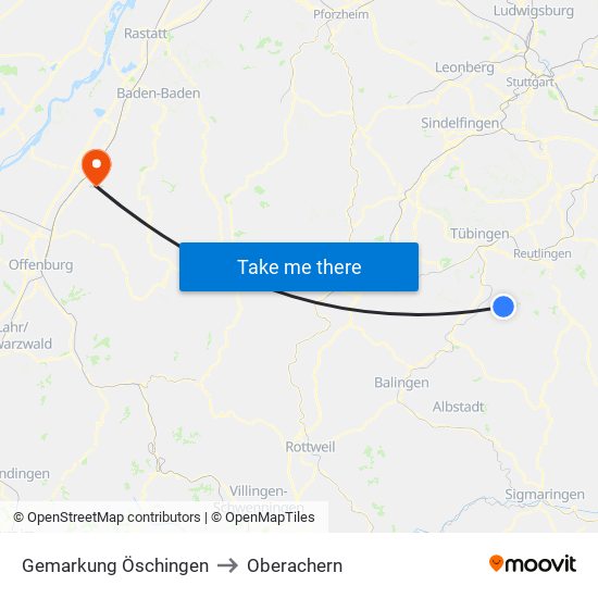 Gemarkung Öschingen to Oberachern map