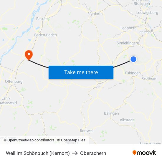 Weil Im Schönbuch (Kernort) to Oberachern map