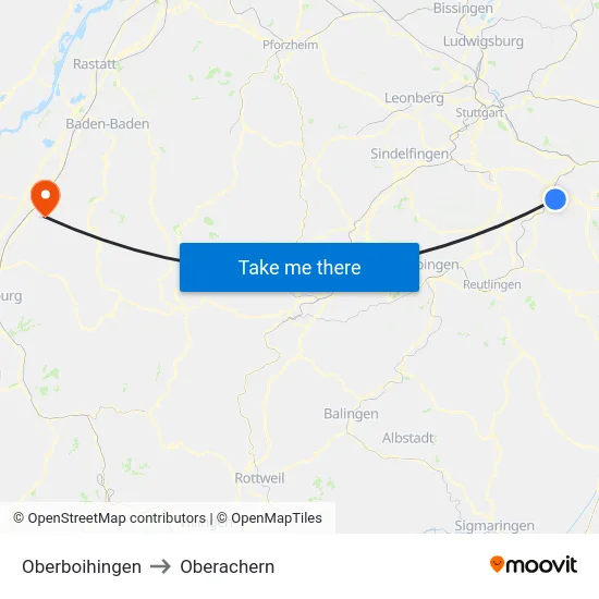 Oberboihingen to Oberachern map