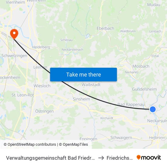 Verwaltungsgemeinschaft Bad Friedrichshall to Friedrichsfeld map