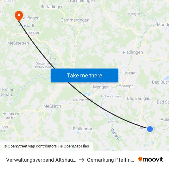 Verwaltungsverband Altshausen to Gemarkung Pfeffingen map