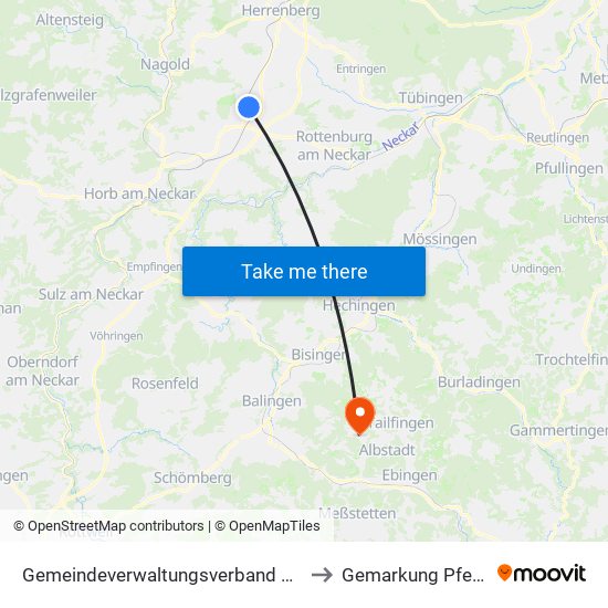 Gemeindeverwaltungsverband Oberes Gäu to Gemarkung Pfeffingen map