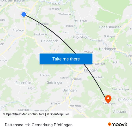 Dettensee to Gemarkung Pfeffingen map