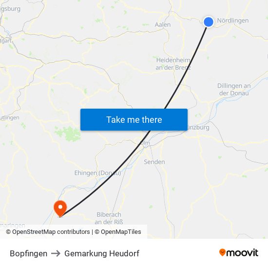 Bopfingen to Gemarkung Heudorf map